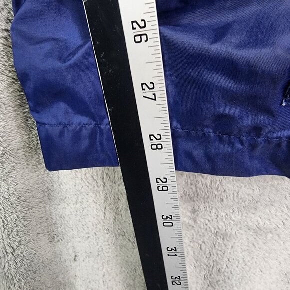 Mens Vintage Adidas Navy Blue Windbreaker Track Pants Adjustable Ankle Size S - Picture 9 of 11